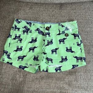 Size 0 Red Camel Patterned Elephant Shorts. new without tags